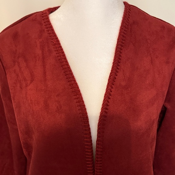 Tahari burgundy suede Pea Coat - Picture 4 of 7